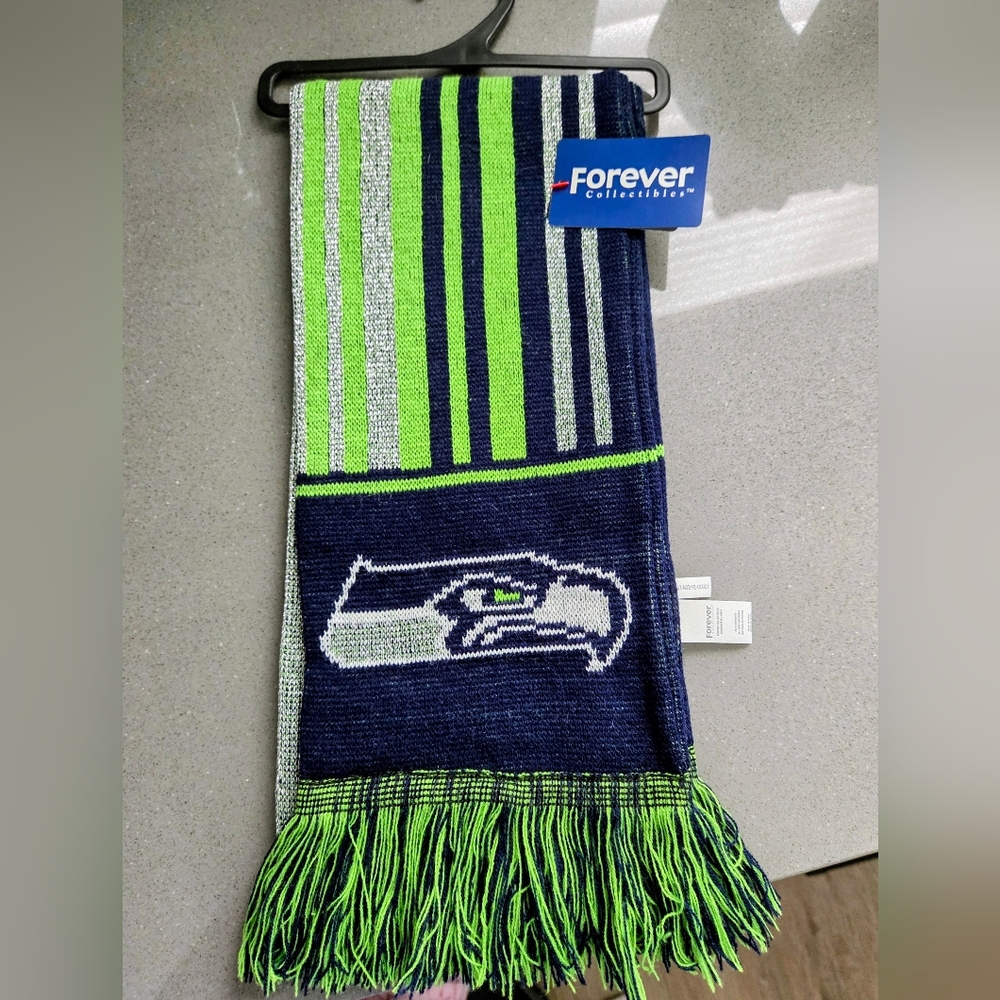 Forever Collectibles 2026 NFC Champs Seattle Seahawks Striped Knit Scarf